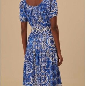 FARM Rio Blue and White Floral Maxi Dress